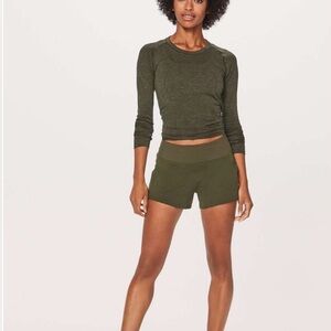 Lululemon Morning Miles Shorts 3” Dark Olive Sz 10